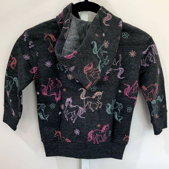 NWT! Unicorn Zip Up Light Weight Fleece Hoodie Jacket in 2T By Jumping Beans - Picture 4 of 6